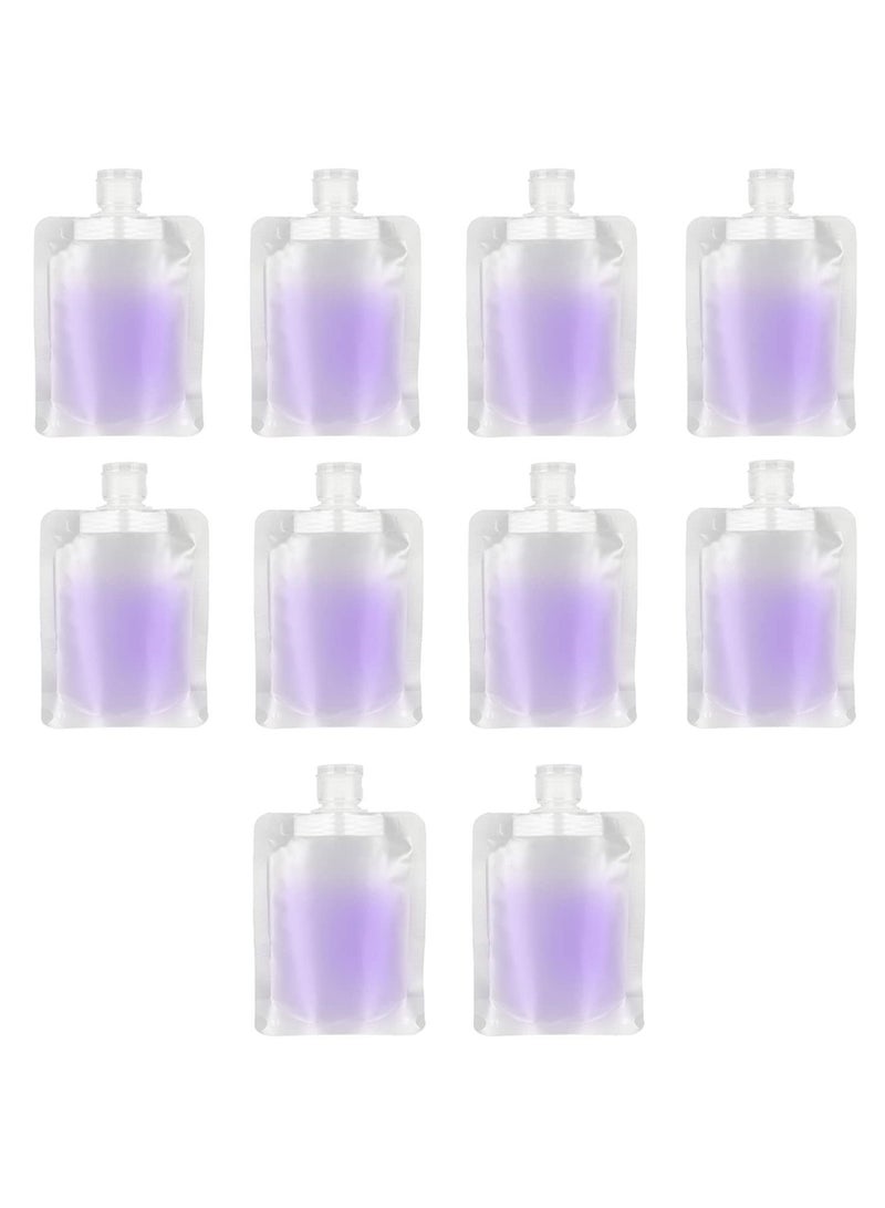 Transparent Packaging Bag, SYOSI Plastic Stand Up Spout Pouch Portable Travel Fluid Makeup Packing Clamshell Bag for Lotion Shampoo Face Cream Hand Soap Mask Mud (30 ml 10 Pieces)  - Image 1