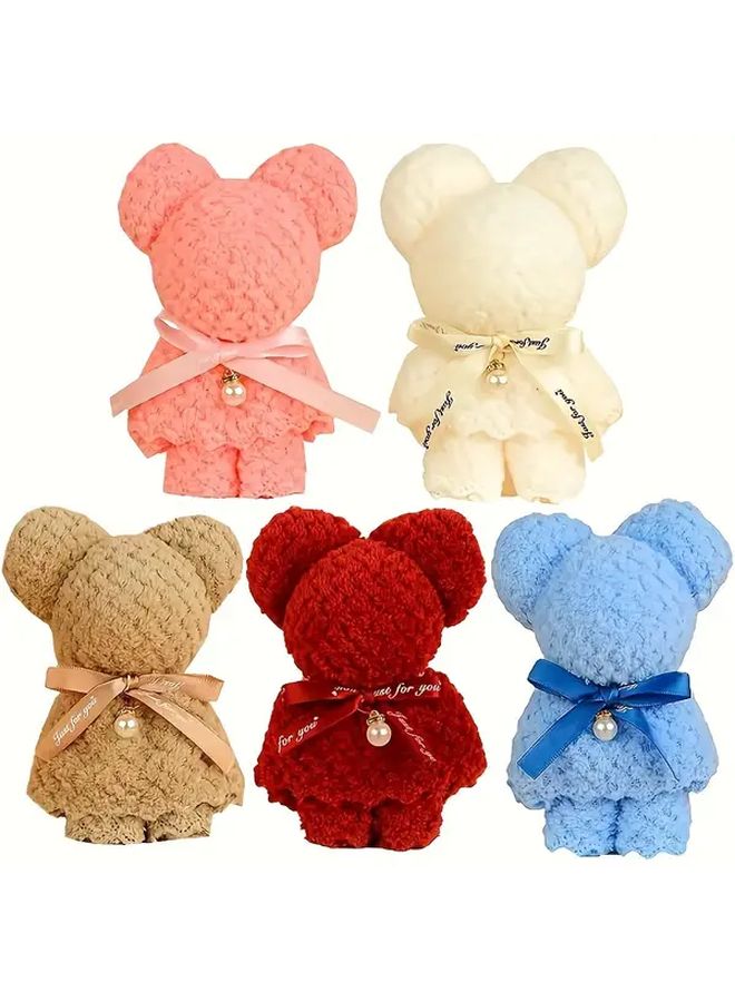 1 Random Color Bear Towel Square Cloth Perfect Gift for Wedding Birthday Christmas - Image 5