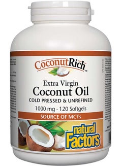 natural Factors Natural Factors Coconutrich  Extra Virgin Coconut Oil, 1000 mg, 120 Softgels 