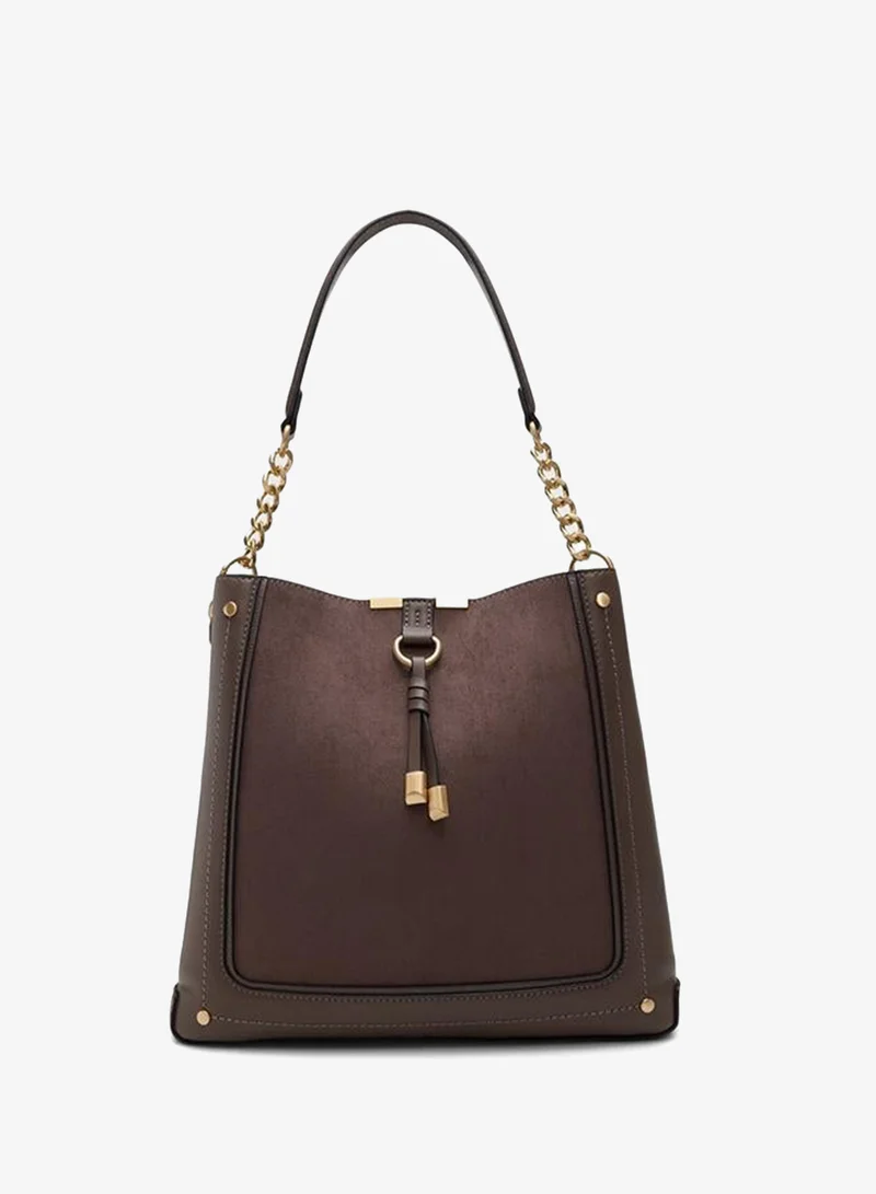 Nalyania Ladies Beige Bucket Bag