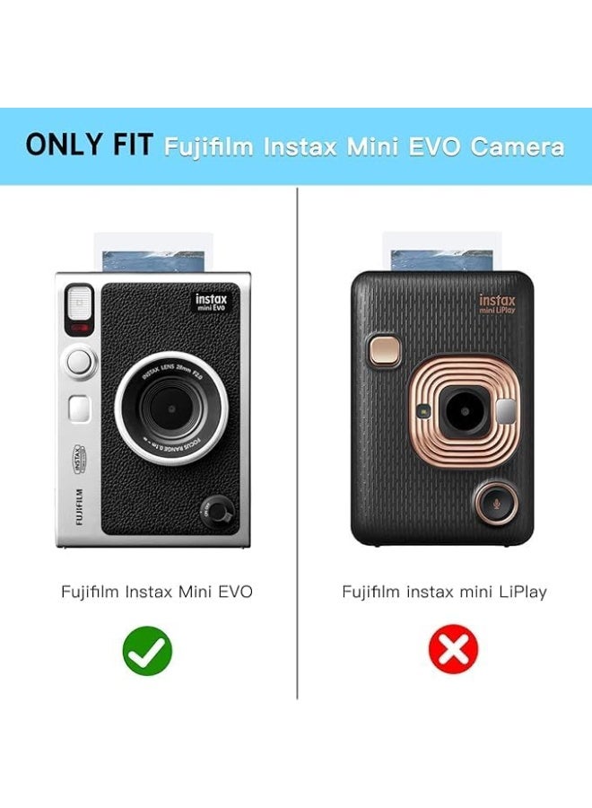 سيلكفكس فوجي ميني EVO حالة الكاميرا الوقائية - حاسوب واضح حالة متوافقة مع كاميرا Instax ميني EVO الفورية مع حزام الكتف القابل للتعديل - Image 5