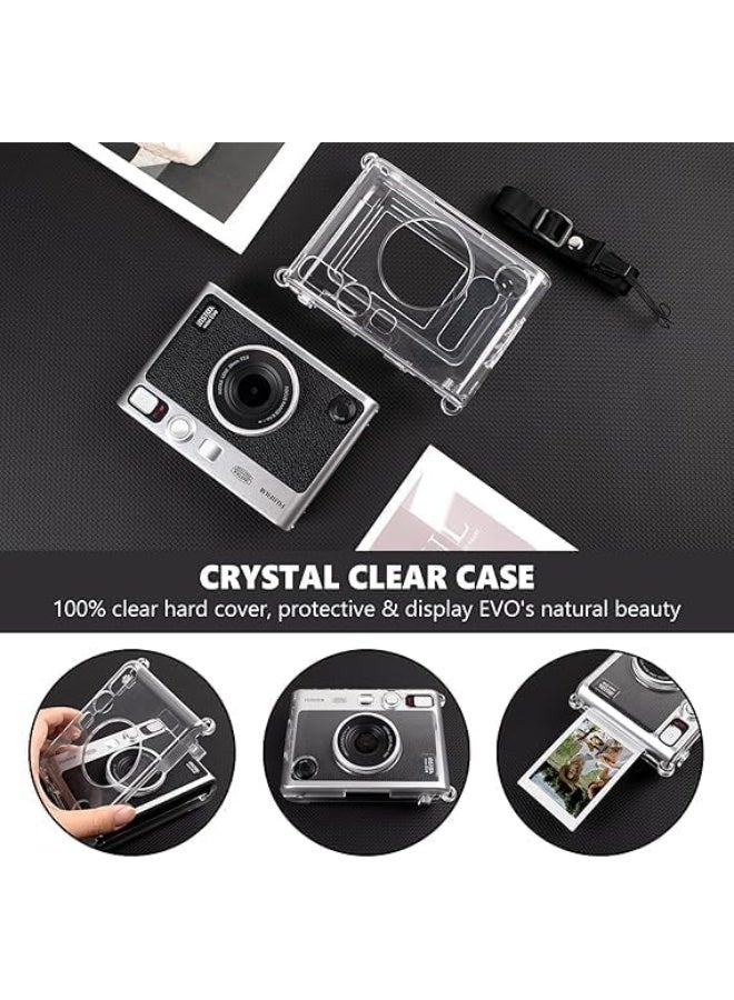 سيلكفكس فوجي ميني EVO حالة الكاميرا الوقائية - حاسوب واضح حالة متوافقة مع كاميرا Instax ميني EVO الفورية مع حزام الكتف القابل للتعديل - Image 3