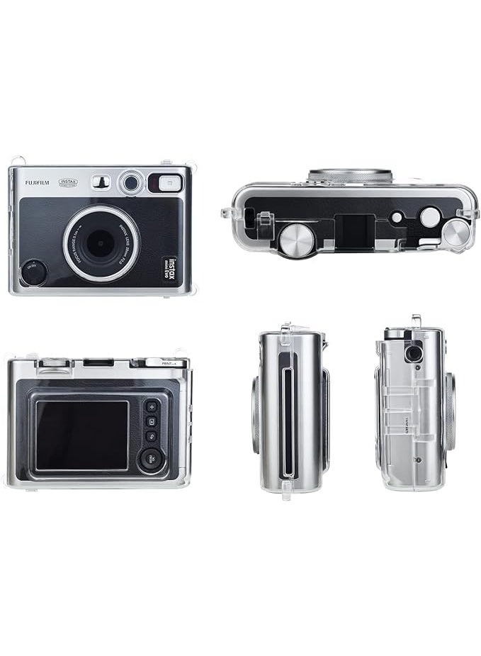 سيلكفكس فوجي ميني EVO حالة الكاميرا الوقائية - حاسوب واضح حالة متوافقة مع كاميرا Instax ميني EVO الفورية مع حزام الكتف القابل للتعديل - Image 4