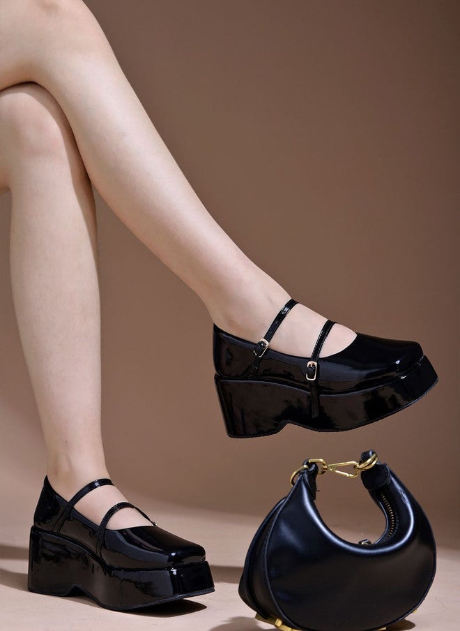 Shoetopia أحذية ماري جينز للبنات من شوتوبيا مع كعب عالٍ - Image 3