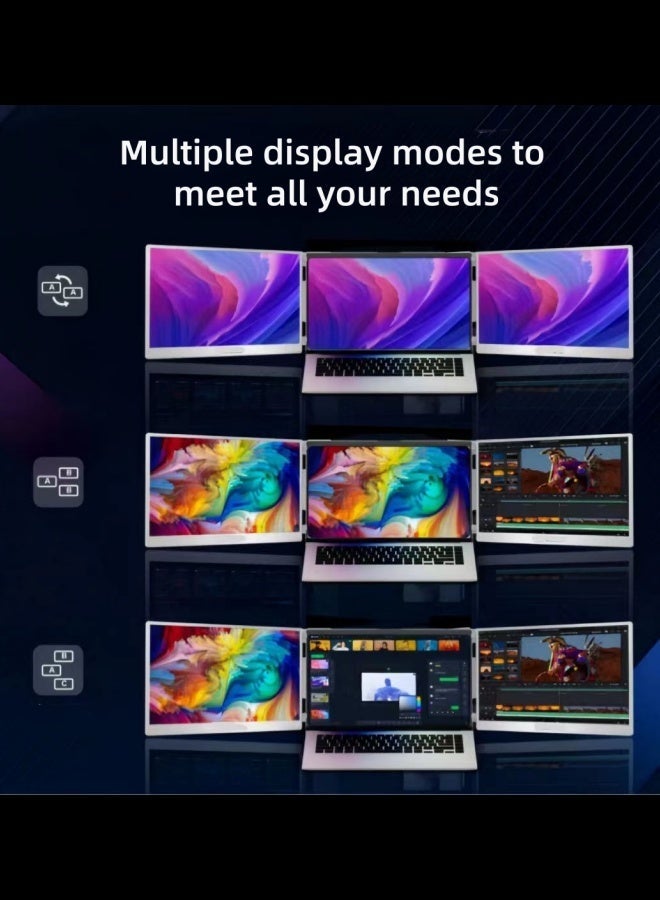 14-inch Dual-screen Portable Monitor FHD 1200P IPS Display 16:10 for Windows/Mac - Image 3