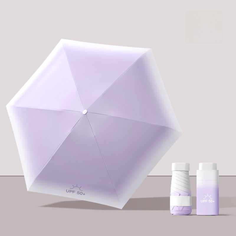 Compact Macaron Umbrella for Sun Protection Smoked clothes purple flat 50% discount gradient