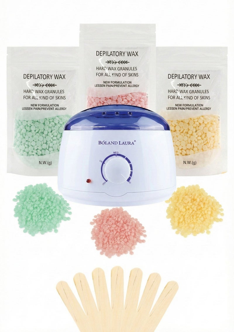 BOLAND LAURA WAX WARMER FOR BOLANDLAURA +300 grams of wax + 20 wooden sticks for wax - Image 1