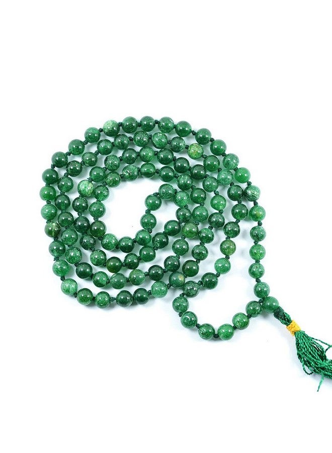 Reiki Crystal Products منتجات كريستال ريكي قلادة مالا من الأفينتورين الأخضر الطبيعي 6 مم حجر كريستالي 108 خرز جااب مالا للرجال والنساء - Image 1