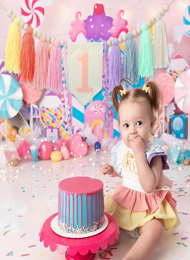 Ereniko Boho Macaron Handmade Extended 1st Birthday High Chair Banner Wild One First Highchair Banner for Baby Girls Wood Bead Tassel Garland 1 Birthday Party Decorations Photo Props 6 - Image 4