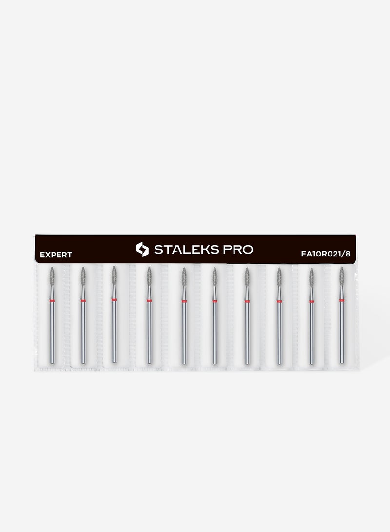 STALEKS PRO Diamond Nail Drill Bit Flame Red EXPERT | Head Diameter 2.1 mm / working part 8 mm - Image 3