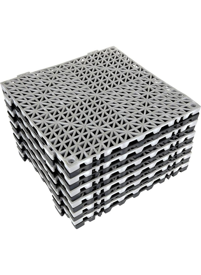12 Pack 12" x 12" Interlocking Shower Cushion Mat Non-Slip Floor Tiles DIY Size Non-Slip Shower Bath Tile Splicing Waterproof Drainage Mat for Drain Pool Deck Patio Yard - Image 1
