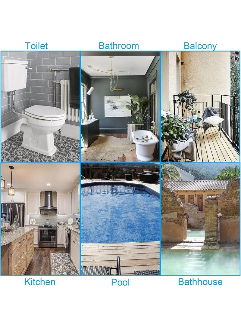12 Pack 12" x 12" Interlocking Shower Cushion Mat Non-Slip Floor Tiles DIY Size Non-Slip Shower Bath Tile Splicing Waterproof Drainage Mat for Drain Pool Deck Patio Yard - Image 5