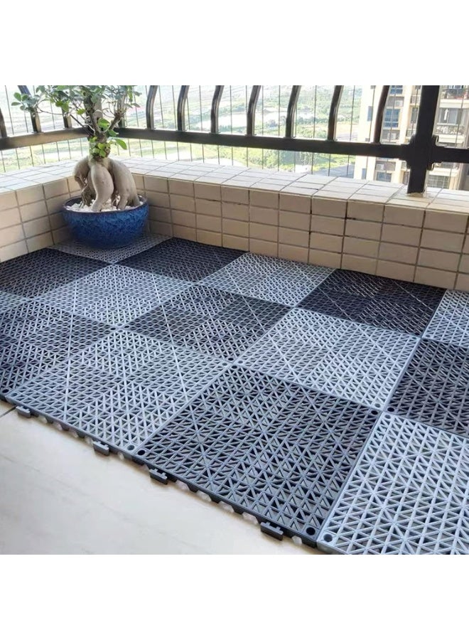 12 Pack 12" x 12" Interlocking Shower Cushion Mat Non-Slip Floor Tiles DIY Size Non-Slip Shower Bath Tile Splicing Waterproof Drainage Mat for Drain Pool Deck Patio Yard - Image 2