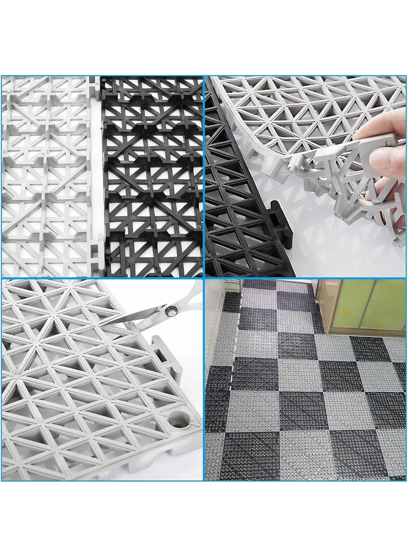 12 Pack 12" x 12" Interlocking Shower Cushion Mat Non-Slip Floor Tiles DIY Size Non-Slip Shower Bath Tile Splicing Waterproof Drainage Mat for Drain Pool Deck Patio Yard - Image 3