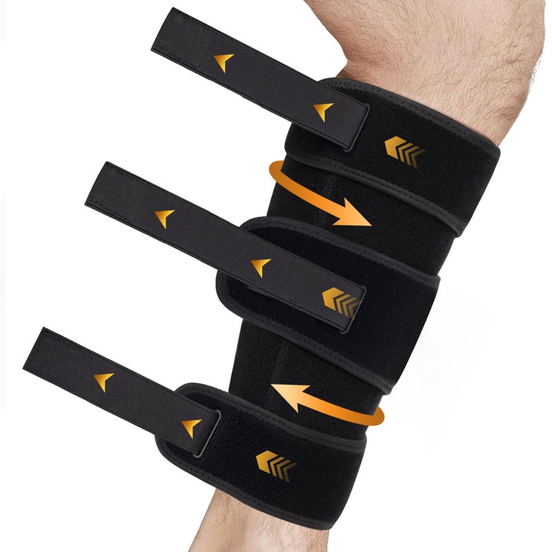 Hiball Adjustable Calf Brace for Men Women, Lower Leg Compression Wrap, Calf Compression Sleeve with Six Nylon Buckle Pressure Strips, Shin Splint & Calf Support for Torn Calf Muscle, Varicose Veins - Image 1