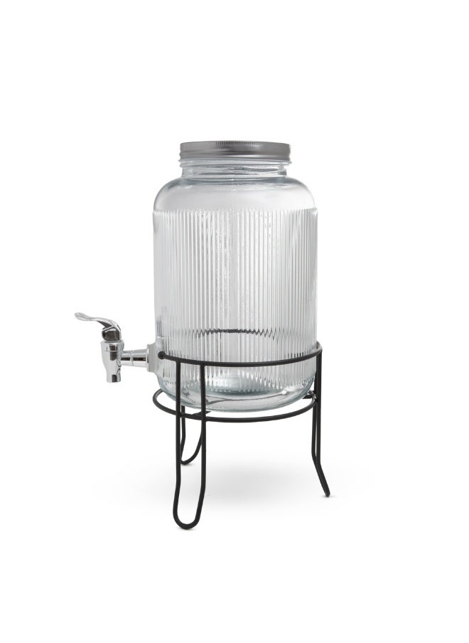 Fissman Glass Beverage Dispenser with Stand 3.9LTR, Golden Lid and Spigot, Leak-Proof Transparent Beverage Dispenser  - Image 3