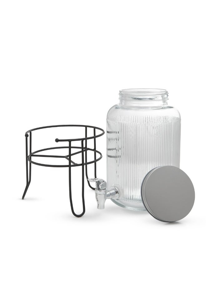 Fissman Glass Beverage Dispenser with Stand 3.9LTR, Golden Lid and Spigot, Leak-Proof Transparent Beverage Dispenser  - Image 4