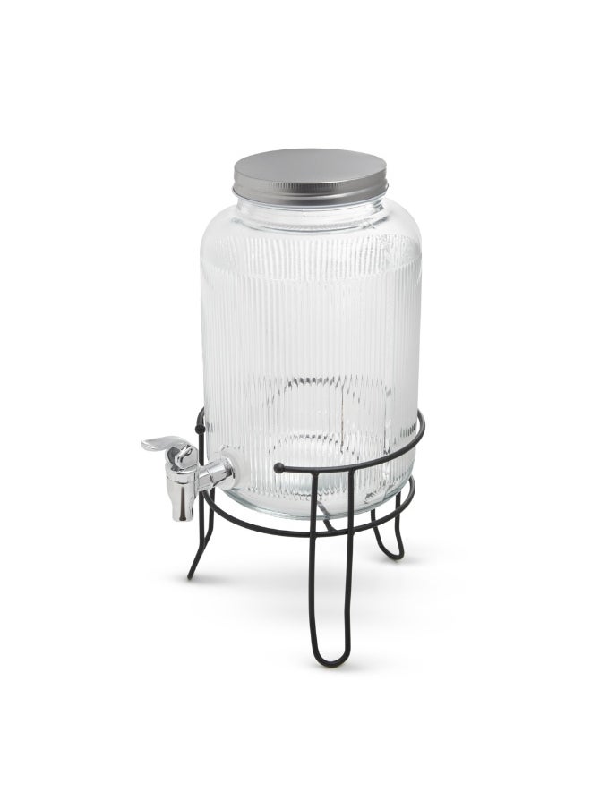 Fissman Glass Beverage Dispenser with Stand 3.9LTR, Golden Lid and Spigot, Leak-Proof Transparent Beverage Dispenser  - Image 2