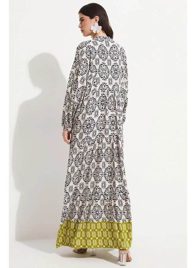 جون Floral Print Maxi Dress