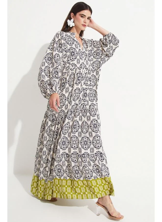 جون Floral Print Maxi Dress