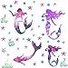Easu Mermaid Wall Decals Girls Nursery Bedroom Wall Sticker Girls Wall Decals Mermaids Decorative Peel & Stick Wall - Image 2