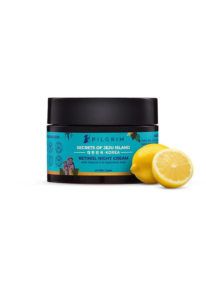 PILGRIM PILGRIM Korean Retinol Anti Aging Night Cream with Hyaluronic Acid & Vitamin C |Discover young, wrinkle-free & radiant skin| Anti aging cream for oily & dry skin| For Men & Women|Korean Skin Care|50gm - Image 1
