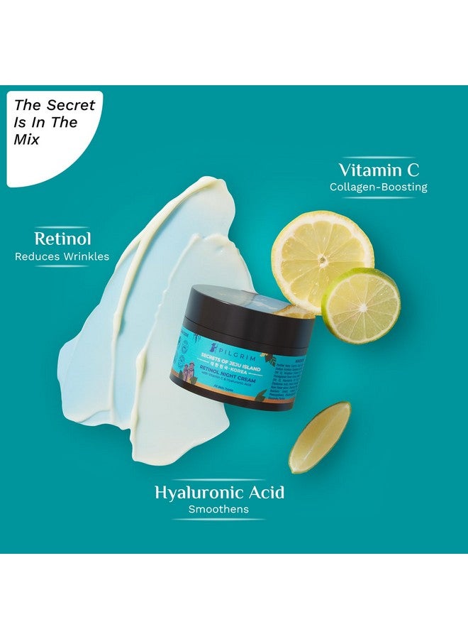 PILGRIM PILGRIM Korean Retinol Anti Aging Night Cream with Hyaluronic Acid & Vitamin C |Discover young, wrinkle-free & radiant skin| Anti aging cream for oily & dry skin| For Men & Women|Korean Skin Care|50gm - Image 4