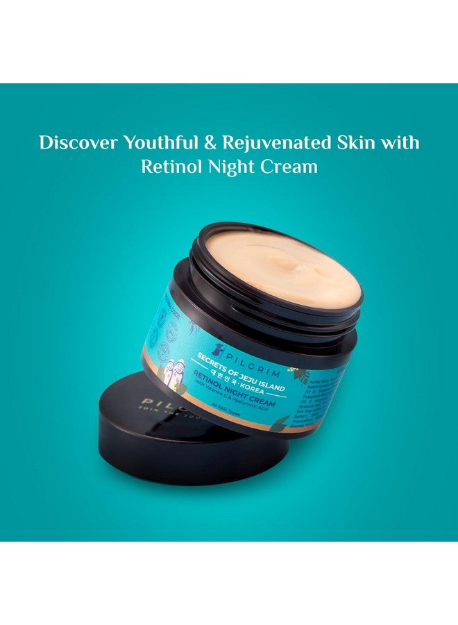 PILGRIM PILGRIM Korean Retinol Anti Aging Night Cream with Hyaluronic Acid & Vitamin C |Discover young, wrinkle-free & radiant skin| Anti aging cream for oily & dry skin| For Men & Women|Korean Skin Care|50gm - Image 3