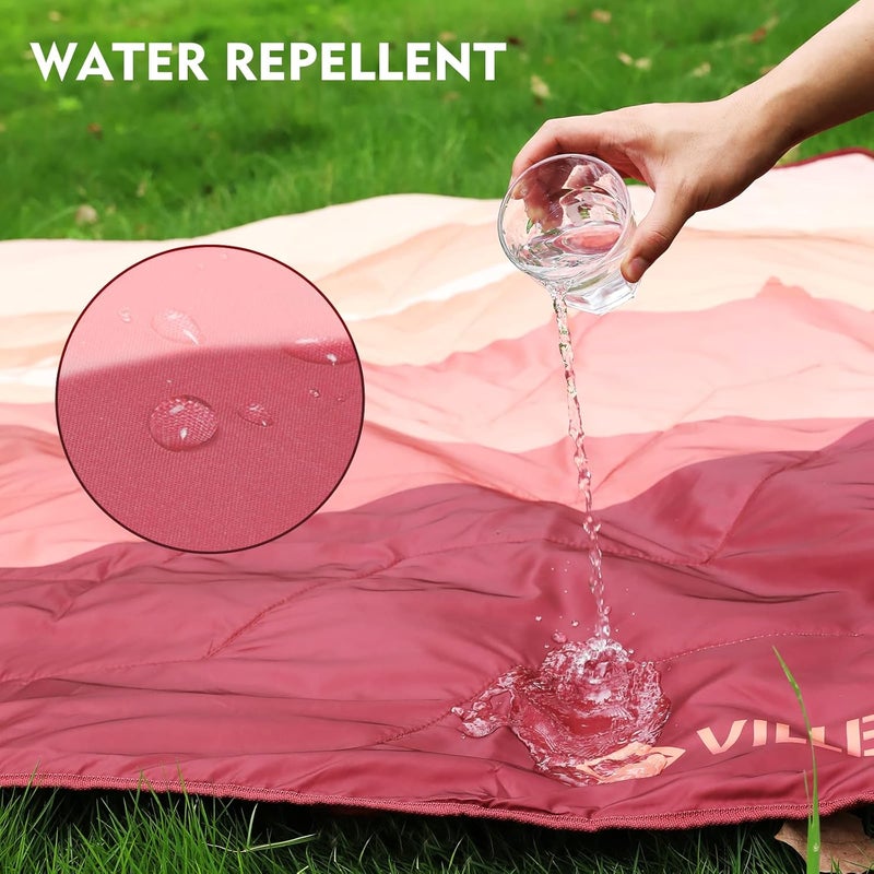 VILLEY Picnic Blanket, 3-Layer Camping Blanket 132cm x 191cm, Machine Washable, Water Repellent and Sandproof, Packable and Portable for Camping, Travel, Park, Beach and Indoor Use - Image 4