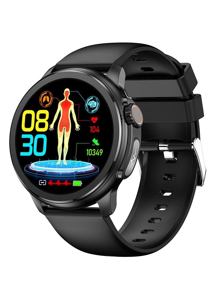 AROAQ ET481 Smart Watch, Bluetooth Call Smart Wrist Watch, Multifunctional Health Tracker Watch With Multiple Sports Mode, Blood Sugar, Body Temperature, Blood Oxygen And Blood Pressure Monitoring, (Black) - Image 1