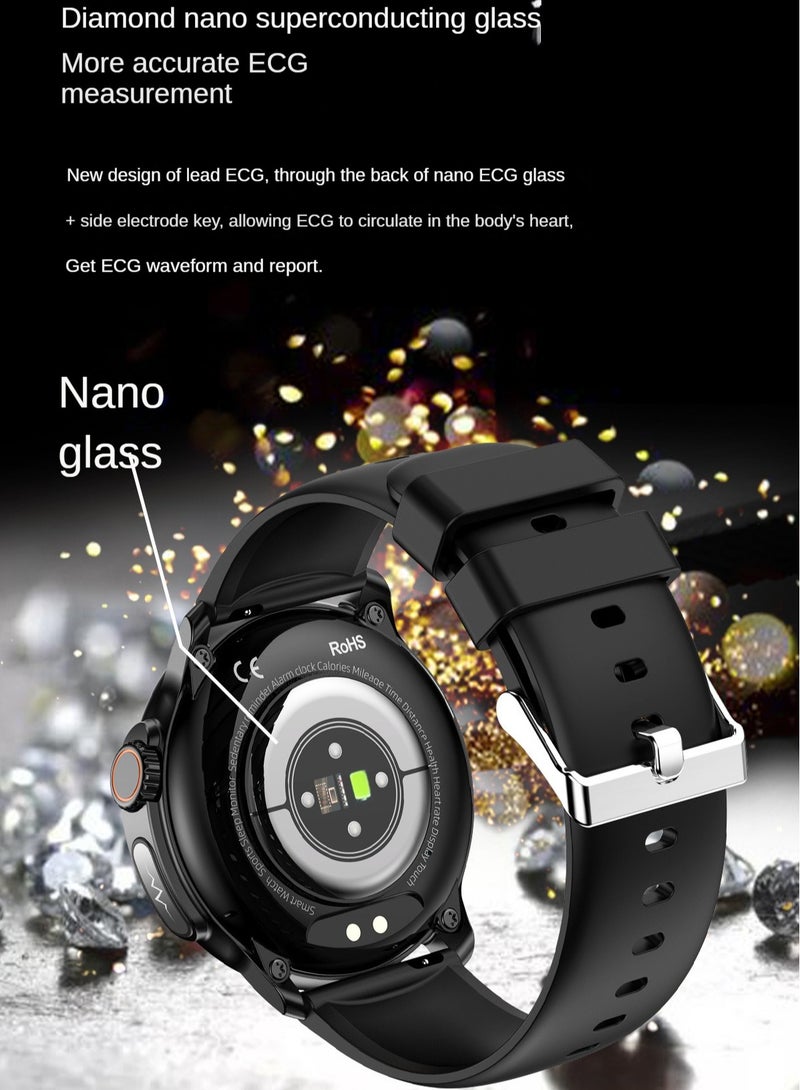 AROAQ ET481 Smart Watch, Bluetooth Call Smart Wrist Watch, Multifunctional Health Tracker Watch With Multiple Sports Mode, Blood Sugar, Body Temperature, Blood Oxygen And Blood Pressure Monitoring, (Black) - Image 2