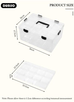 DUNISO Family Medicine Storage Box Container, Large Plastic First Aid Box Organizer with Locking Lid Handle, Multipurpose Durable Craft Tool Case Plastic Professional Emergency Bin for Home Travel Car Camping Office  - Image 4