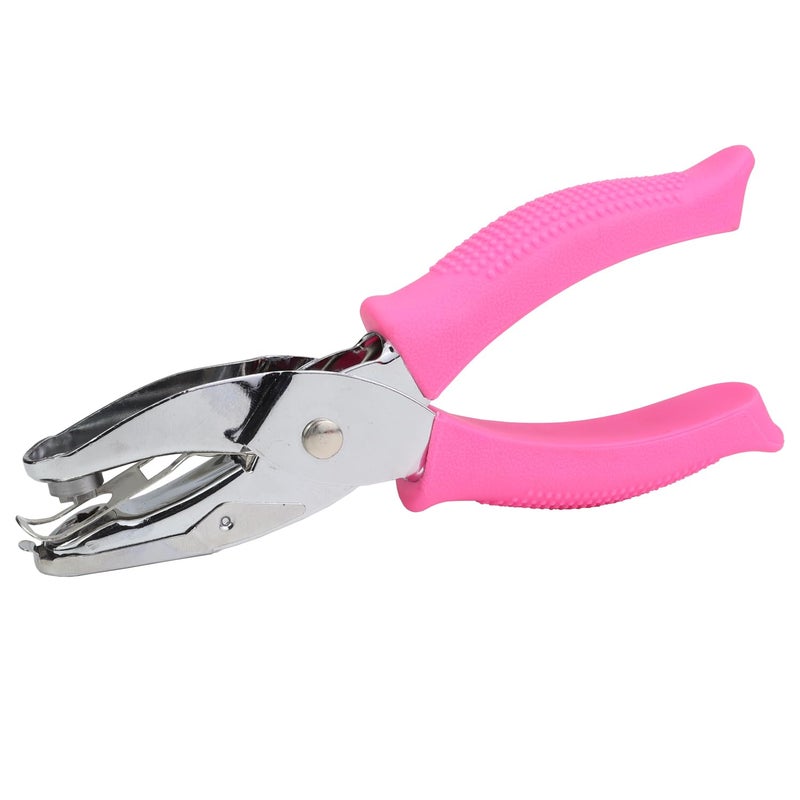 Aacehlh Hole Puncher for Crafts14 Inch Diameter of Flower Shape Hole Handheld Single Paper Hole Punch with Pink Soft Grip Handle for Binder Scrapbooking Cards Paper Crafts Flower Hole - Image 3