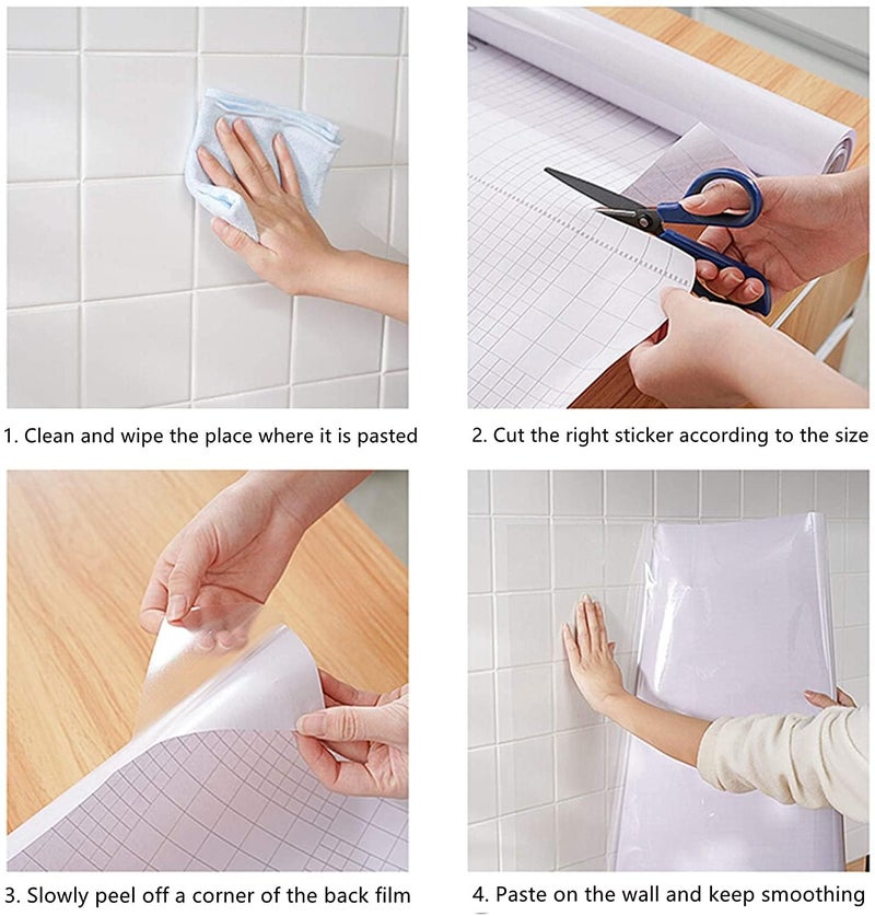 WALLFLY -India Solid Clear Laminating Roll, Clear Transparent Oil Proof, Waterproof Vinyl Roll Self Sealing, No Heat Laminate Sheets Stickers for Cupboard Furniture Doors || (61cm X 366cm [3.66 mtr]) - Image 5