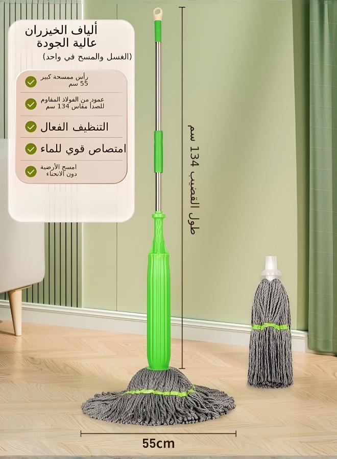 Self Wringing Mop, Hands Free Twist Microfiber Floor Mop with Replacement Head, Telescopic Stainless Steel Handle, Super Absorbent Mop for Home Kitchen Tile Marble Floor Cleaning - Image 1