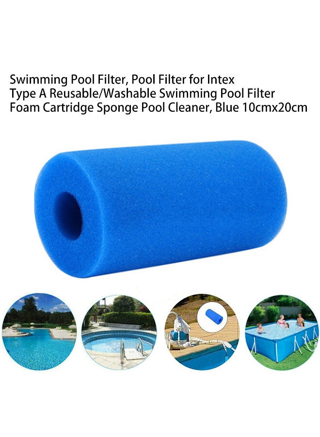 Swimming Pool Filter,Pool Filter for Intex Type A Reusable/Washable Swimming Pool Filter Foam Cartridge Sponge Pool Cleaner,Blue 10cmx20cm  - Image 5