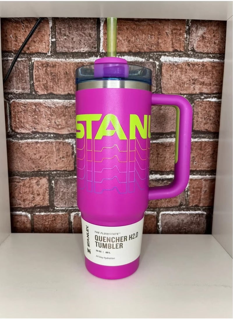 Stanley - Reverb 40oz Insulated Stainless Steel Travel Mug – Hot Magenta Double-Wall Tumbler with Spill-Proof Lid & Reusable Straw – Keeps Drinks Hot or Cold for Hours – Large Leak-Resistant Eco-Friendly Cup for Travel, Office, Gym & Daily Hydration - Image 1
