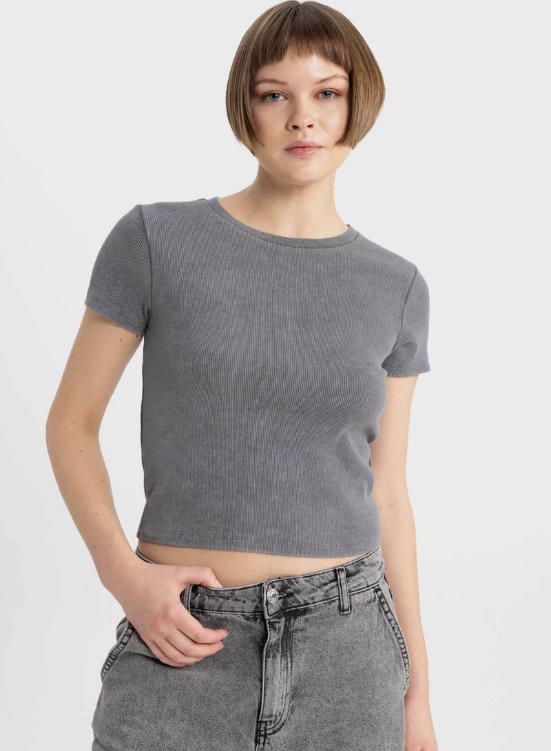 DeFacto Woman Fitted Short Sleeve T-Shirt  - Image 1