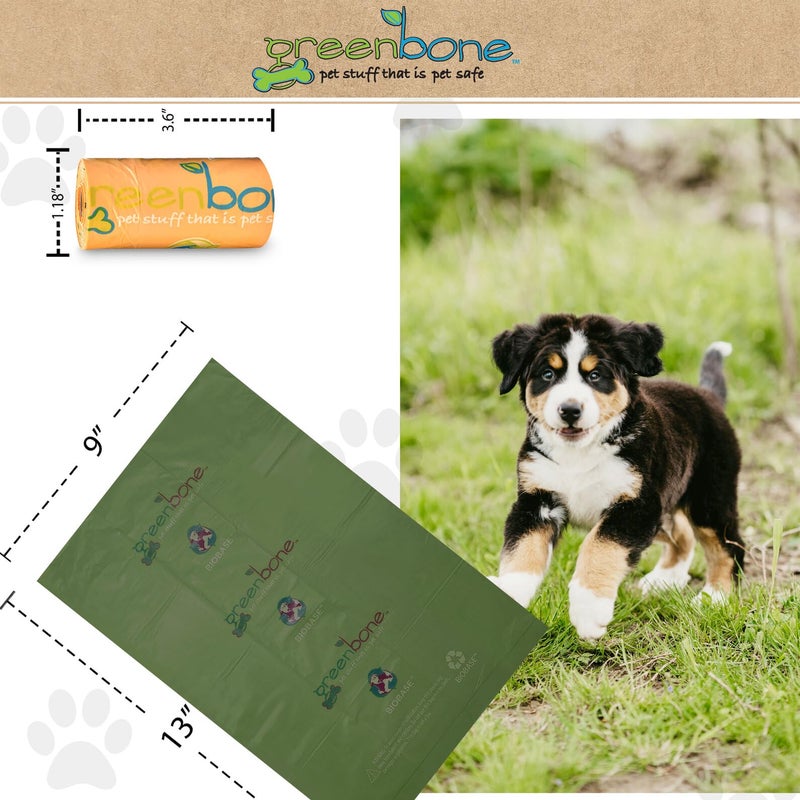 Greenbone BioBase Pet Poop Bags - 12 Rolls, 144 Bags - 13 Inch x 9 Inch - Image 2