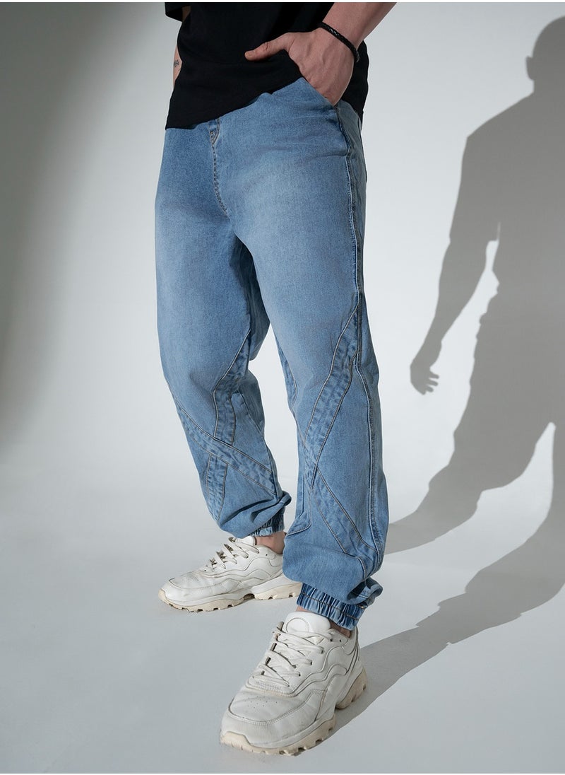 Hubberholme Relaxed Fit Light Blue Stretchable Jeans for Men  - Image 1