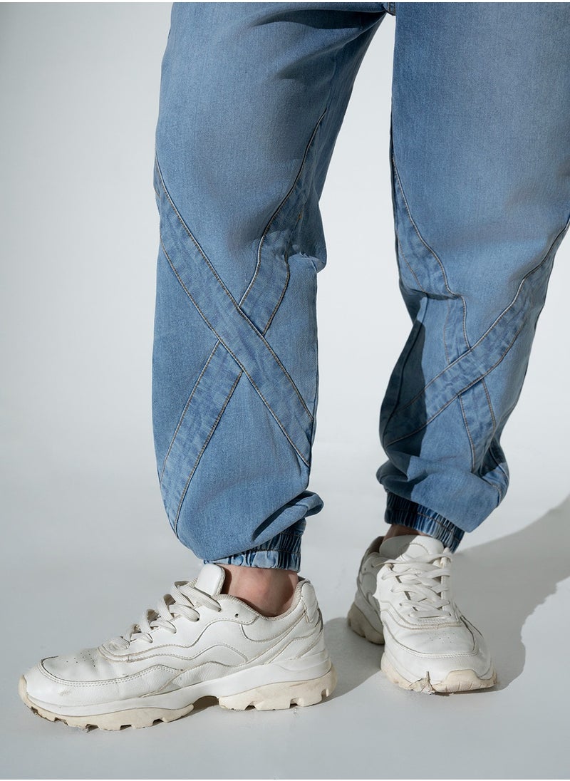 Hubberholme - Relaxed Fit Light Blue Stretchable Jeans for Men - Image 1