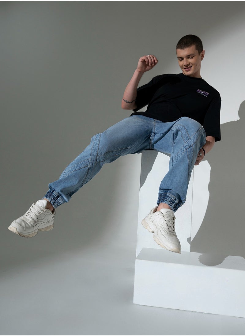 Hubberholme Relaxed Fit Light Blue Stretchable Jeans for Men  - Image 5
