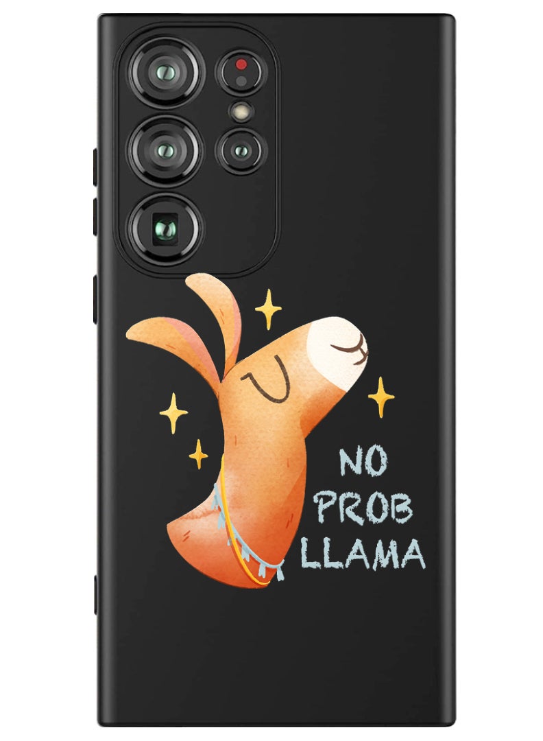 Theodor Protective Slim Fit Case Liquid Silicone Cover with Full Body Protection Anti-Scratch Shockproof Case For Samsung Galaxy S24 Ultra (Black) - No prob llama  - Image 1