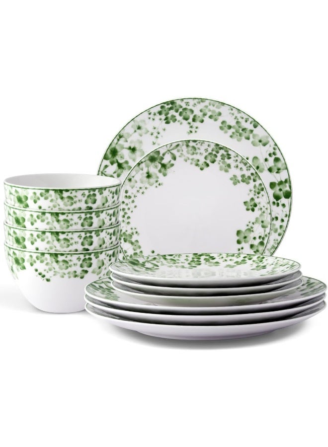 Noritake Bloomington Road Green 12 Piece Dinnerware Set Service for 4 - Image 1