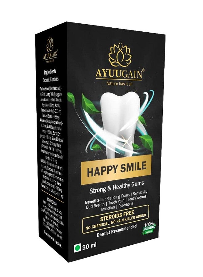 AYUUGAIN Happy Smile Gum Paint For Bleeding Gums, Bad Breath, Strong Teeth & Gum Pain Relief With Pudina Satva, Laung Oil & 14 Ayurvedic Herbs | Daily Protection Against Gum Problems Naturally - Image 5