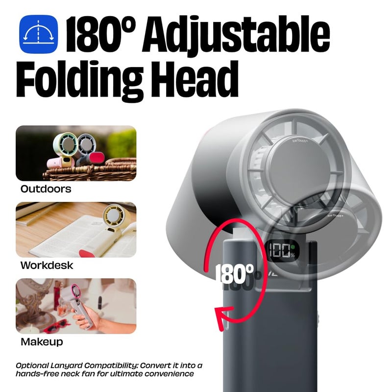NUUK BFF Personal Hand Fan, 13000 RPM with IceTouch™ | 3600 mAh USB Rechargeable Battery [Up to 10H] | Portable Mini Fan | 100-Speed Dial | For Travel, Office, Makeup & Outdoor | 12-Month Warranty - Image 5