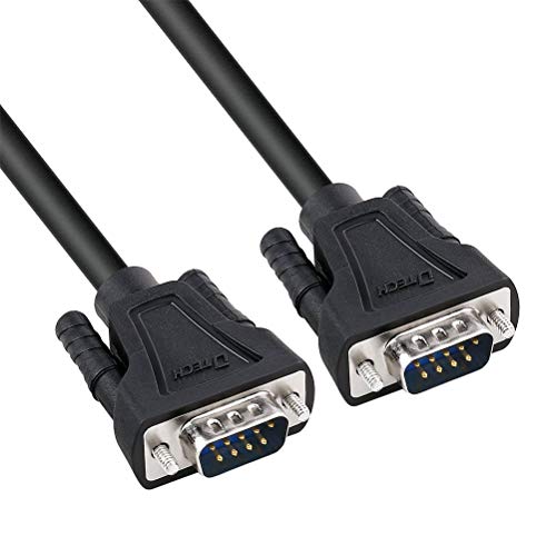 DTech DB9 9 Pin Serial Cable 6ft Male to Male RS232 Straight Through - Image 1
