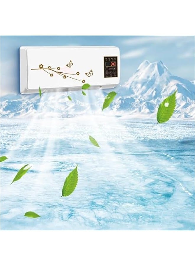 Wall Fan with Remote Control Cooling Fan Wall Mounted Air Conditioner Fan Portable Smart Cooling cooling Heating Fan Ductless Wall Air Fan Conditioner Air Heating Fan for Bedroom Living Room - Image 1