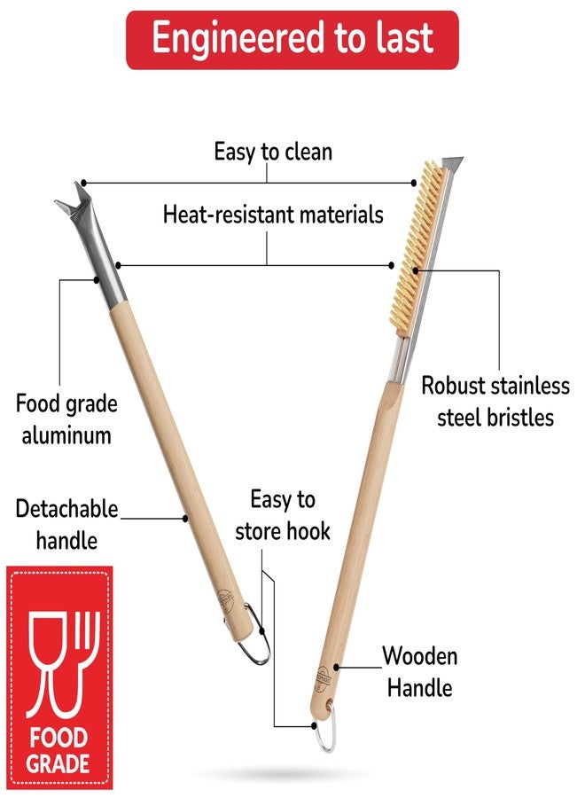 Senwosa Pizza Oven & Stone Brush with Scraper, Turning Fork & Bubble Popper Bundle - Essential Accessories & Tools for Any Pizza Oven - Image 4