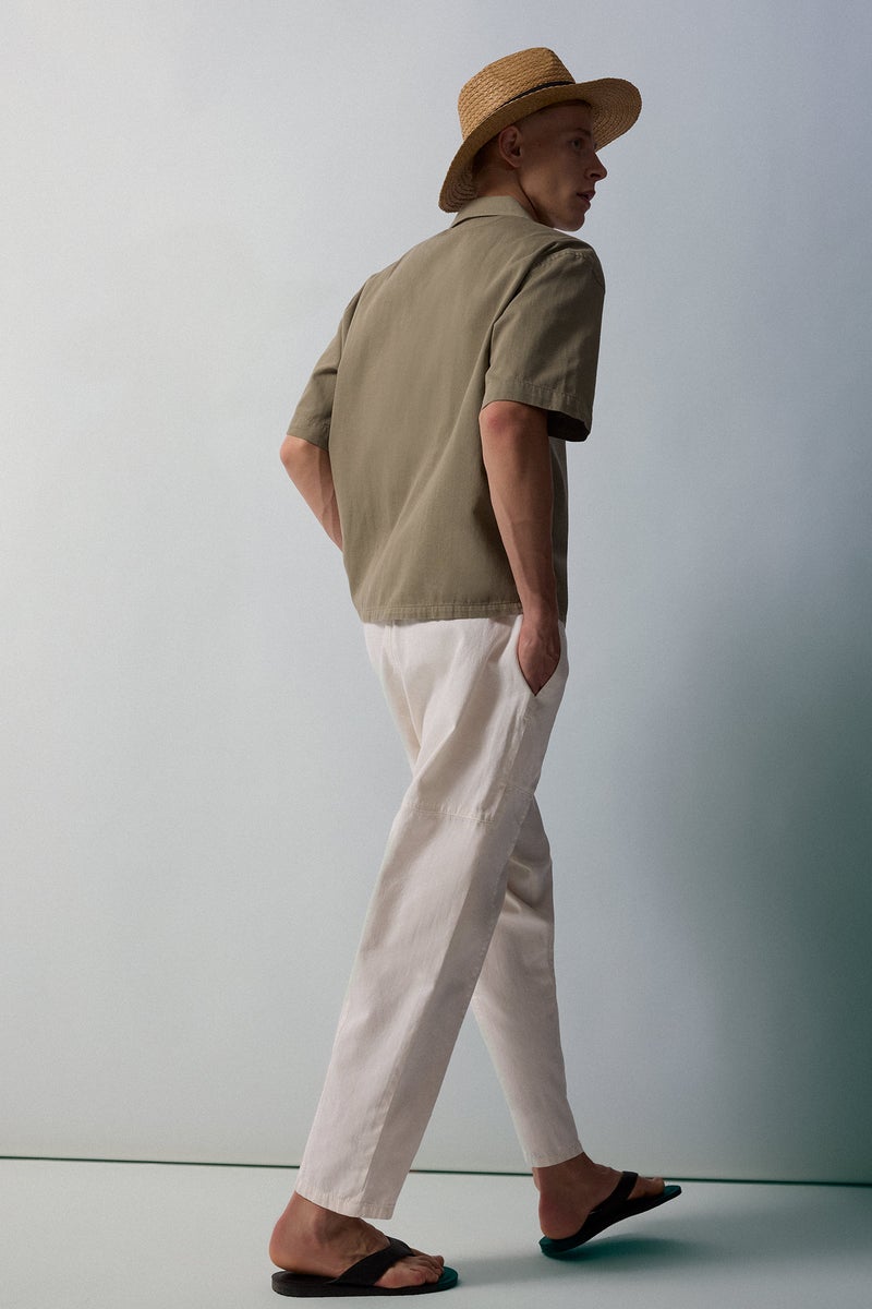 DeFacto Beige Man Wide Leg Trousers Casual - Image 5